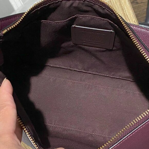 Coach Lewis 80058 Raspberry Crossgrain Leather Shoulder Crossbody Bag - Picture 14 of 16